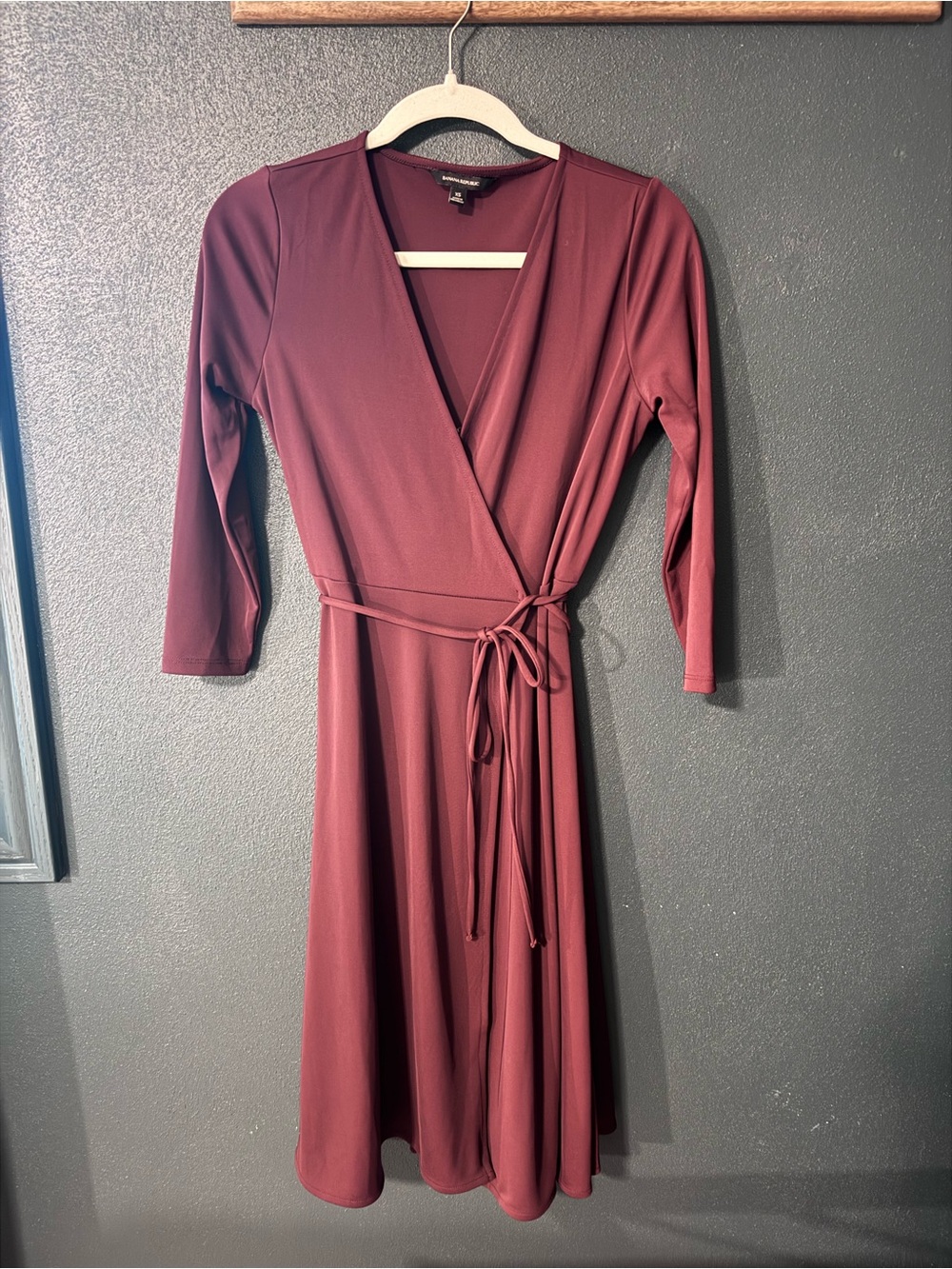Banana Republic Burgundy Wrap Midi Dress